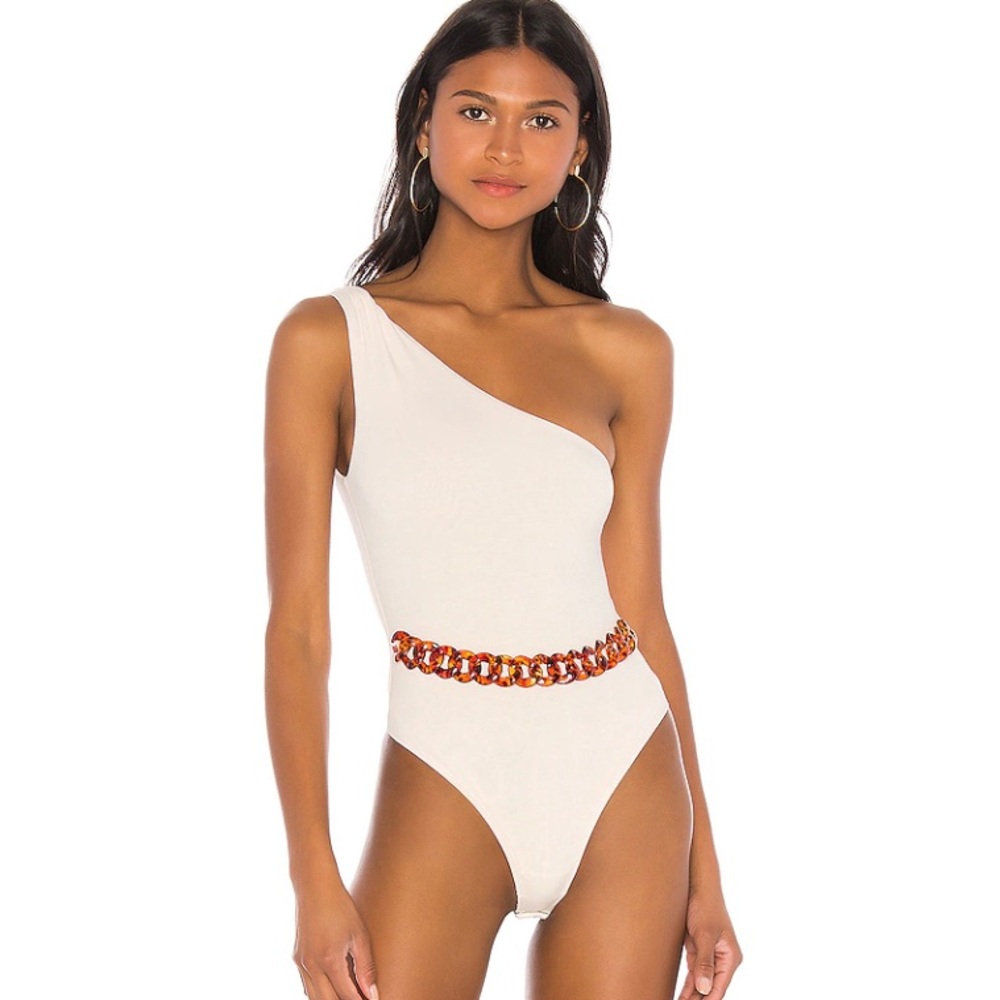 L'Academie The Desi Bodysuit in Cream Size Large